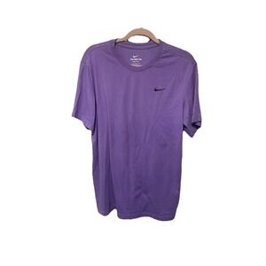 Nike Dri Fit Tee Shirt Purple Short Sleeve Athletic Gym Mens Size Large
